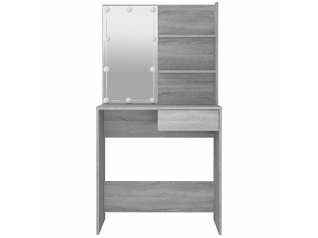 Toucador com LEDs 74,5x40x141 cm sonoma cinza