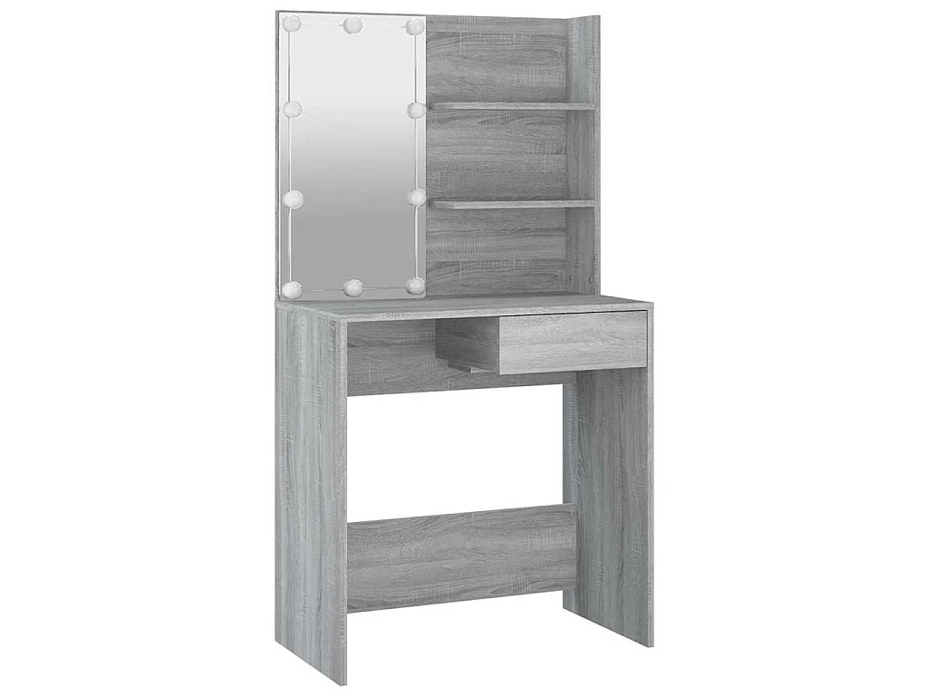 Coiffeuse avec LED Sonoma gris 74,5x40x141 cm
