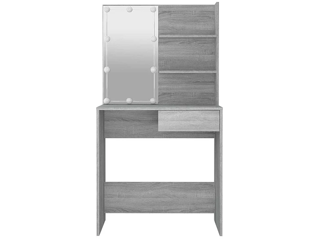 Coiffeuse avec LED Sonoma gris 74,5x40x141 cm