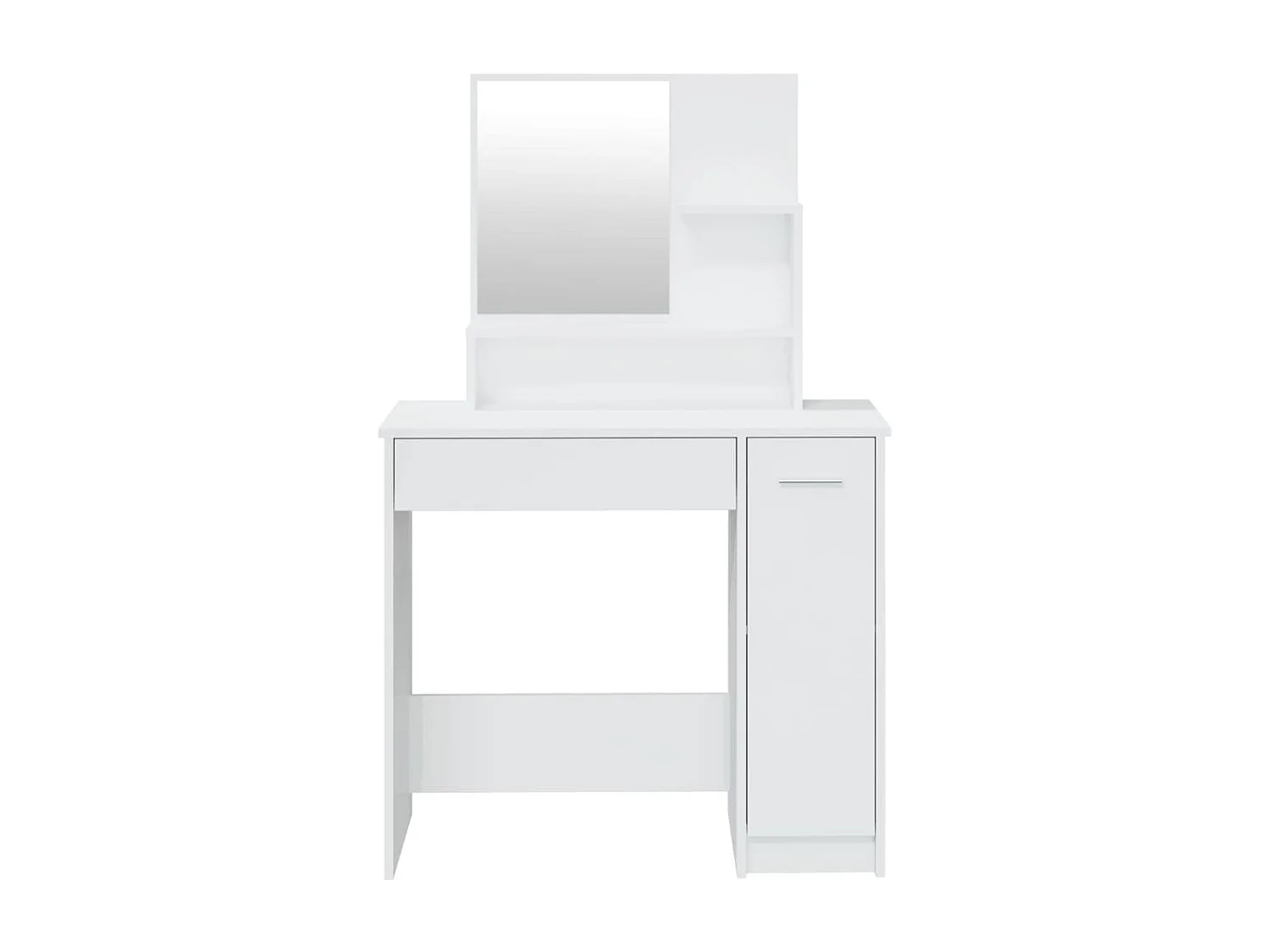 Juego de tocador blanco brillante 86,5x35x136 cm