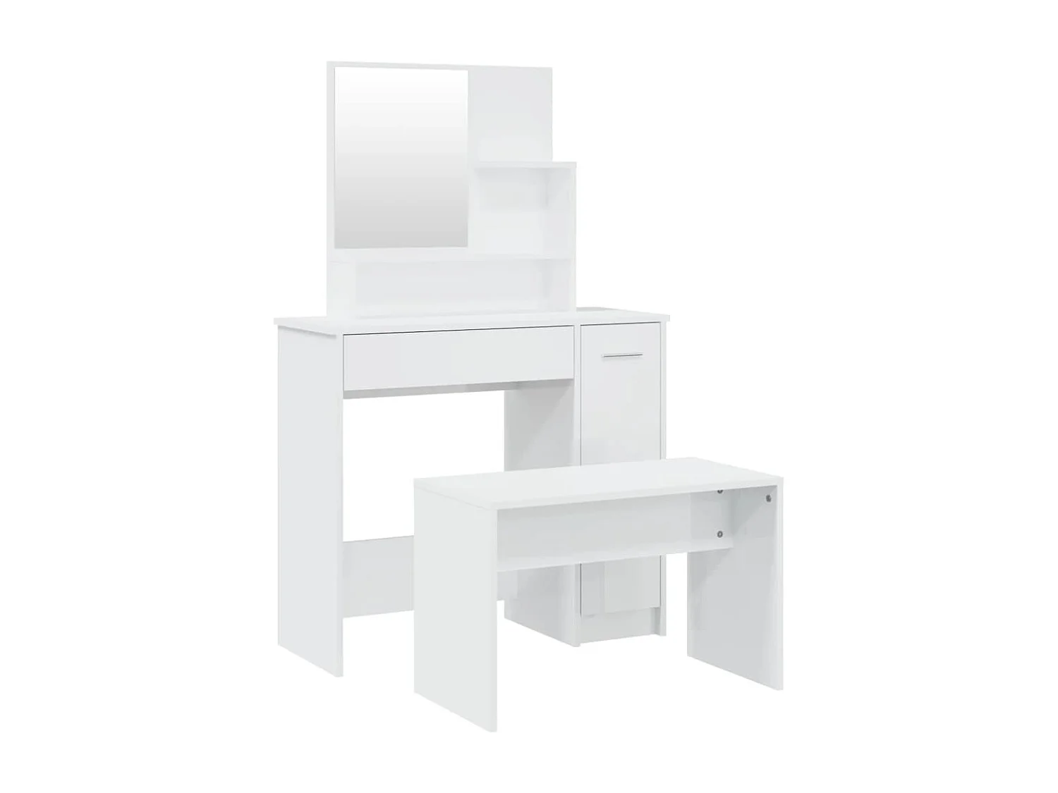 Kaptafelset 86,5x35x136 cm hoogglans wit