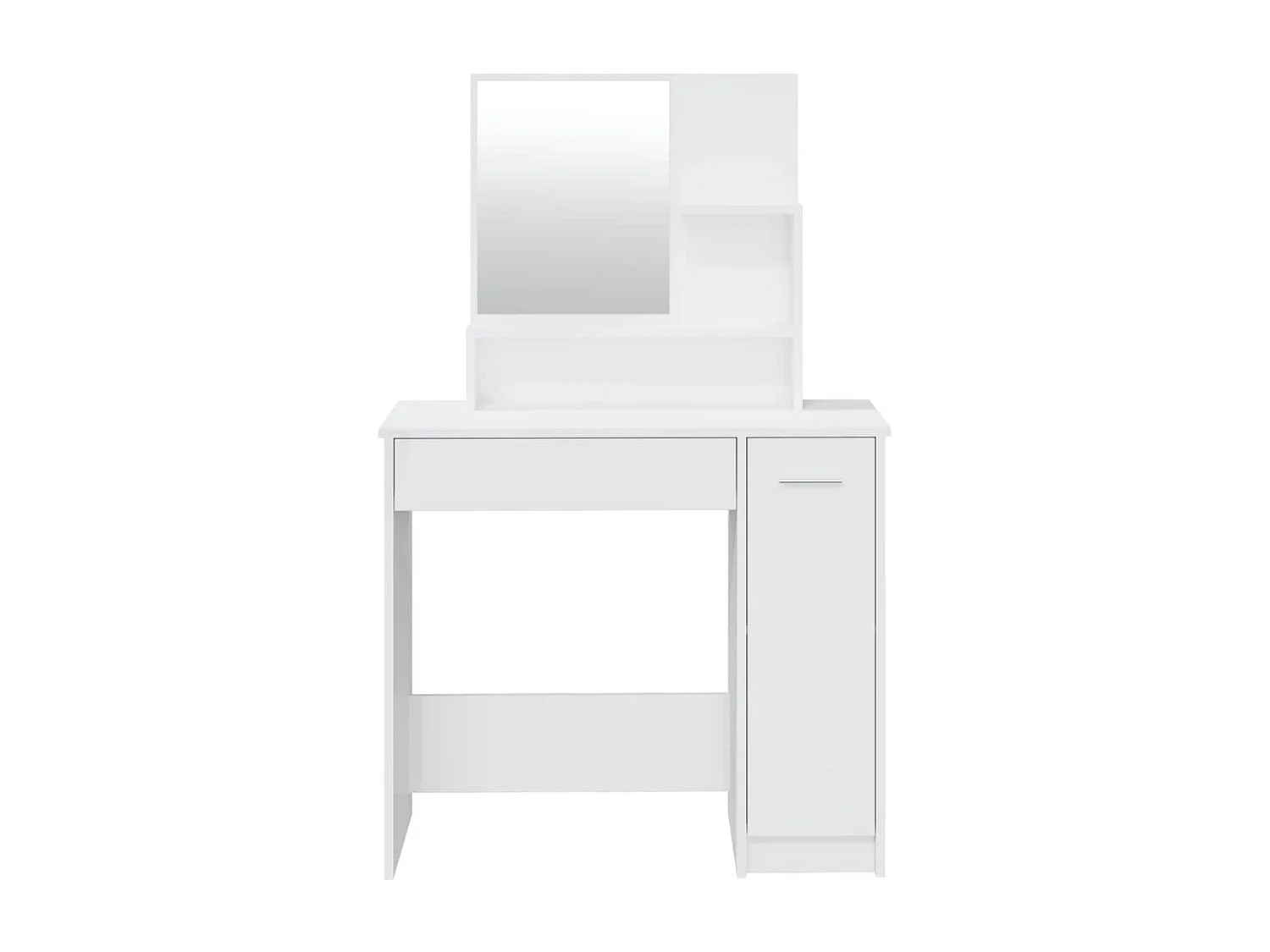 Schminktisch-Set Hochglanz-Weiß 86,5x35x136 cm