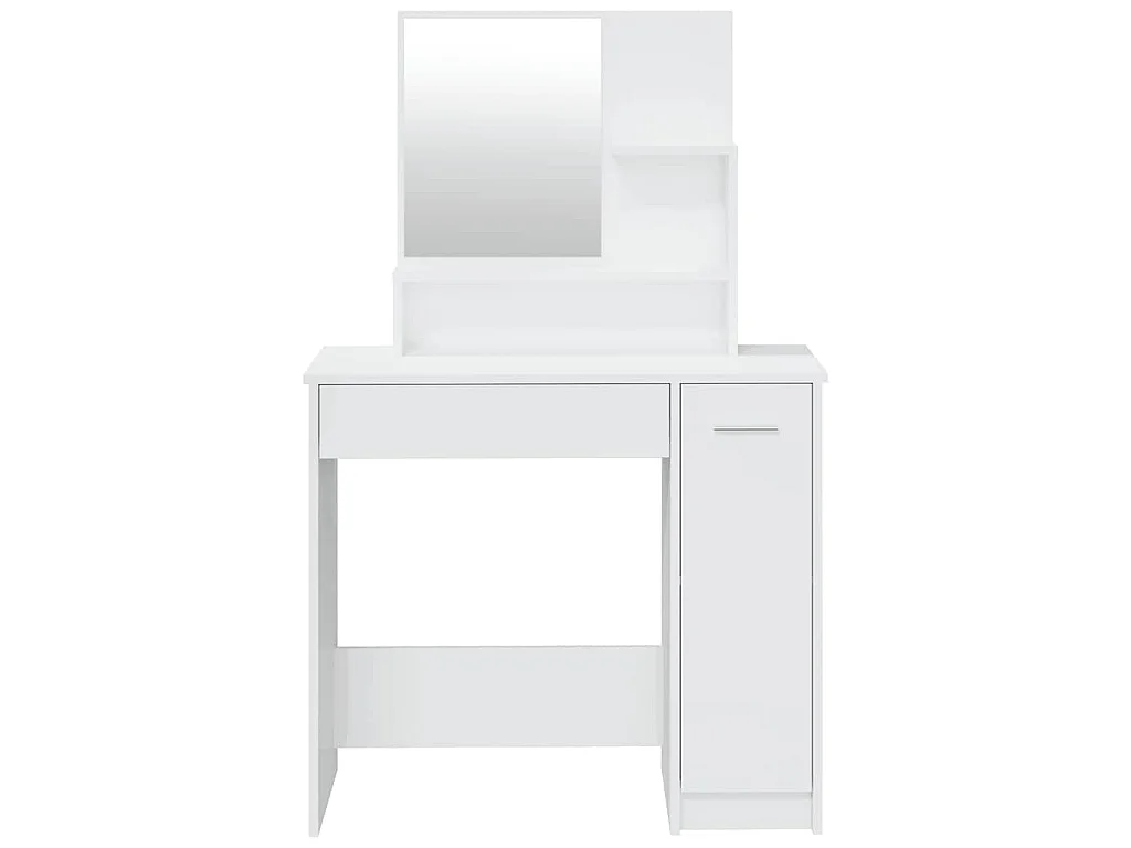 Schminktisch-Set Hochglanz-Weiß 86,5x35x136 cm