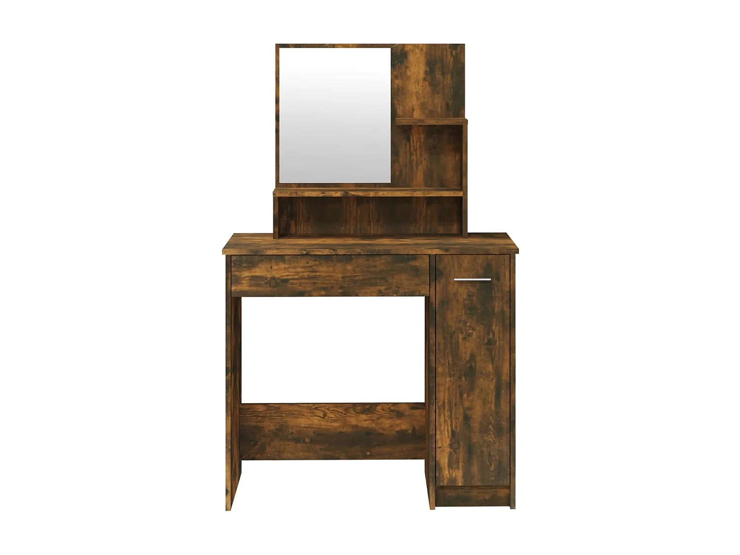 Kaptafel met spiegel 86,5x35x136 cm gerookt eikenkleurig