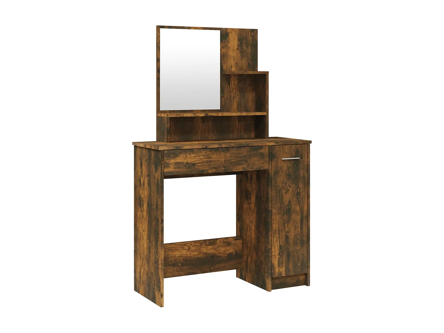 Kaptafel met spiegel 86,5x35x136 cm gerookt eikenkleurig