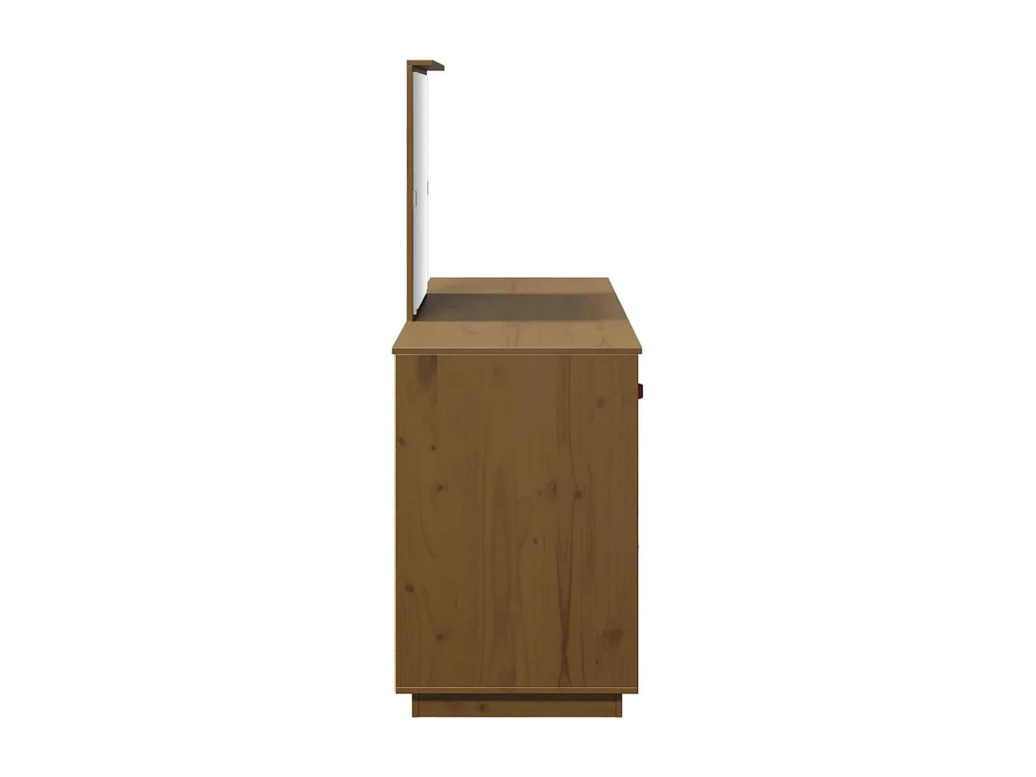 Ensemble de coiffeuse et miroir Marron miel Bois de pin solide