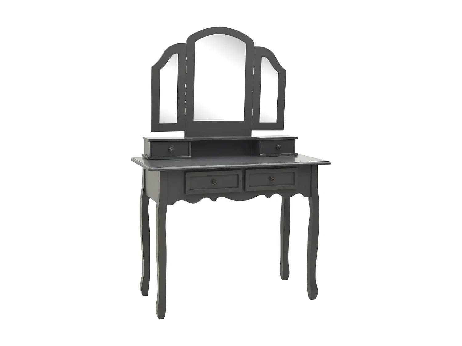 Ensemble de coiffeuse avec tabouret Gris 100x40x146cm Paulownia