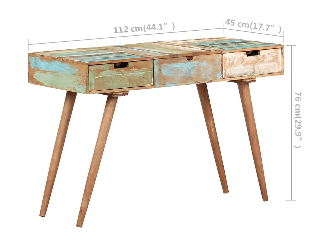 Tavolo da Trucco con Specchio 112x45x76 cm Massello di Recupero