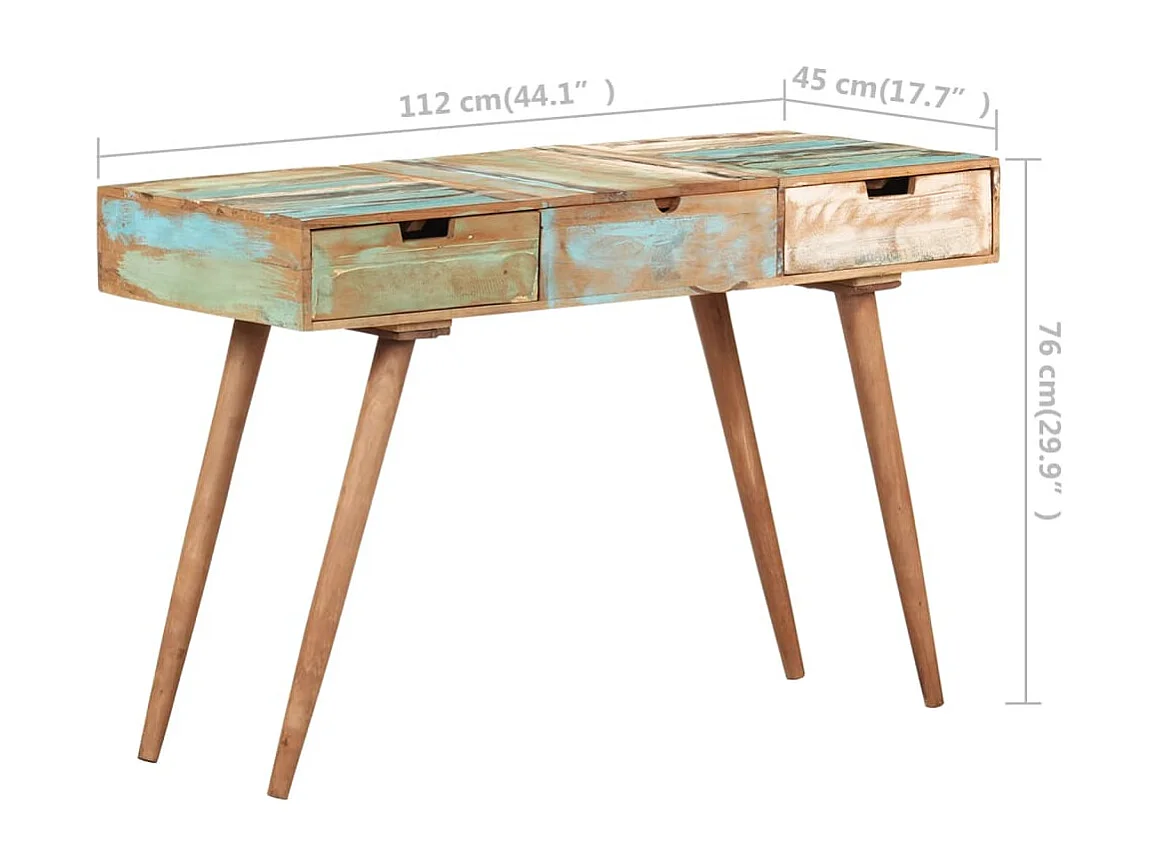 Tavolo da Trucco con Specchio 112x45x76 cm Massello di Recupero