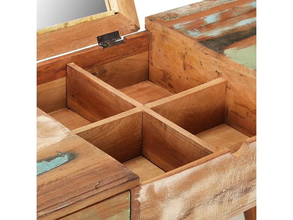 Schminktisch mit Spiegel 112x45x76 cm Altholz Massiv