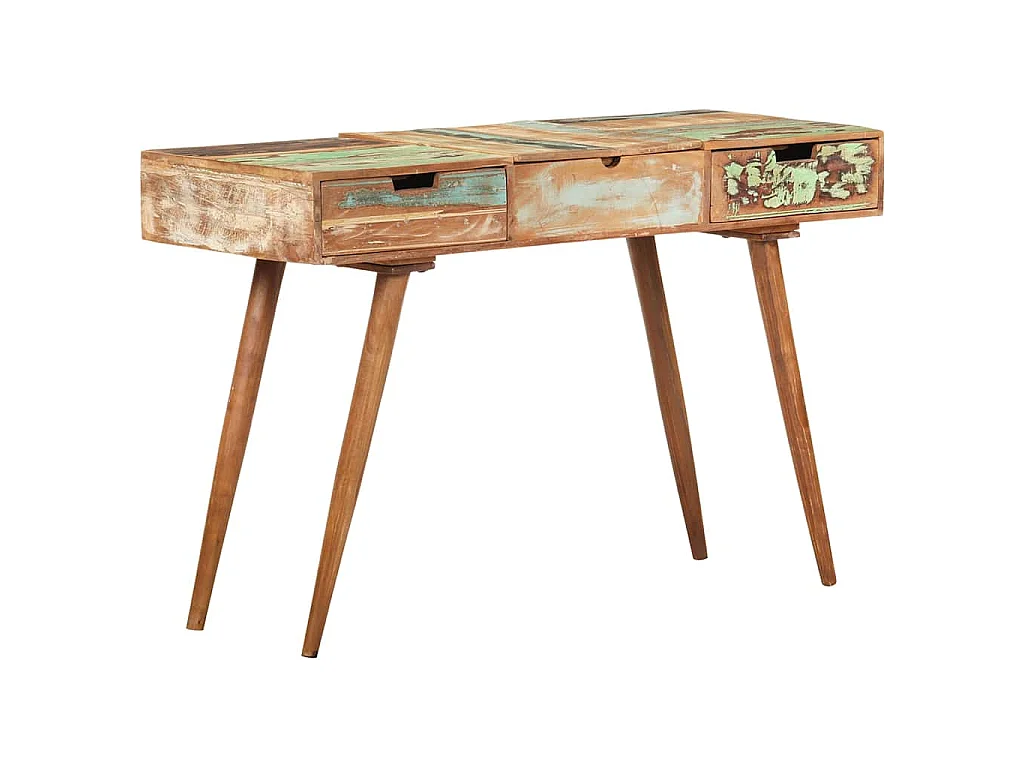 Kaptafel met spiegel 112x45x76 cm massief gerecycled hout