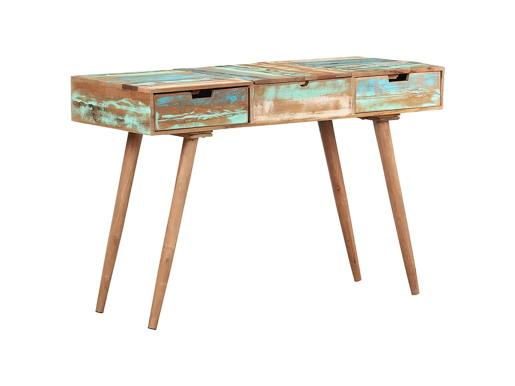 Kaptafel met spiegel 112x45x76 cm massief gerecycled hout