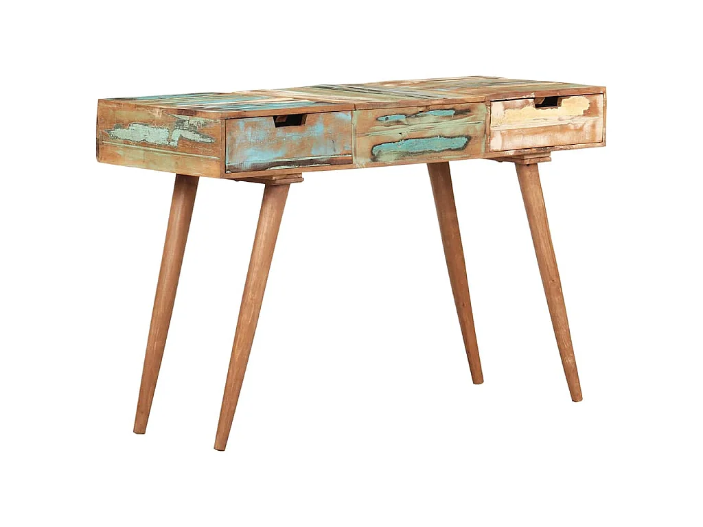 Kaptafel met spiegel 112x45x76 cm massief gerecycled hout