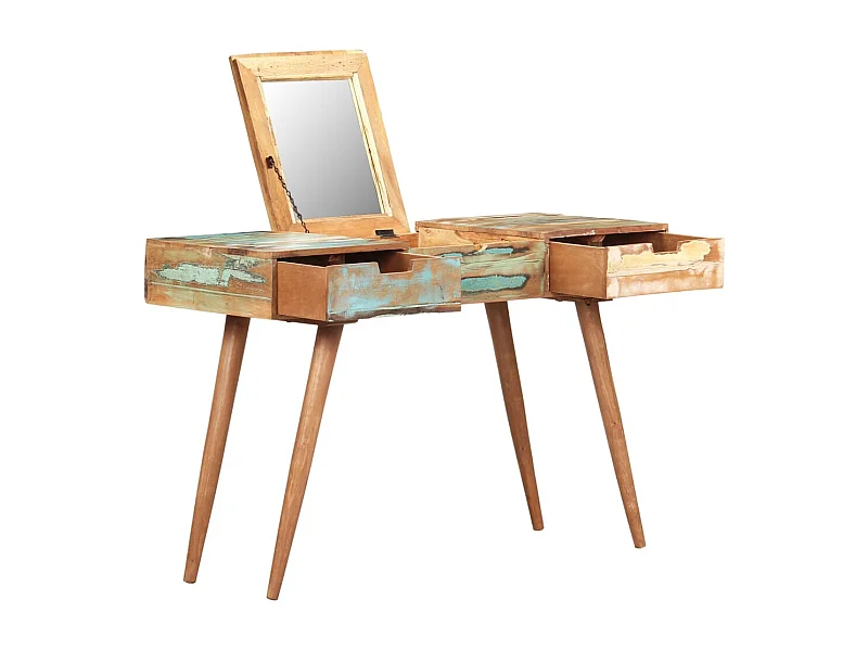 Coiffeuse avec miroir 112x45x76 cm Bois massif de récupération