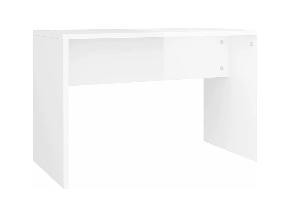 Juego de tocador con LED madera contrachapada blanco brillante