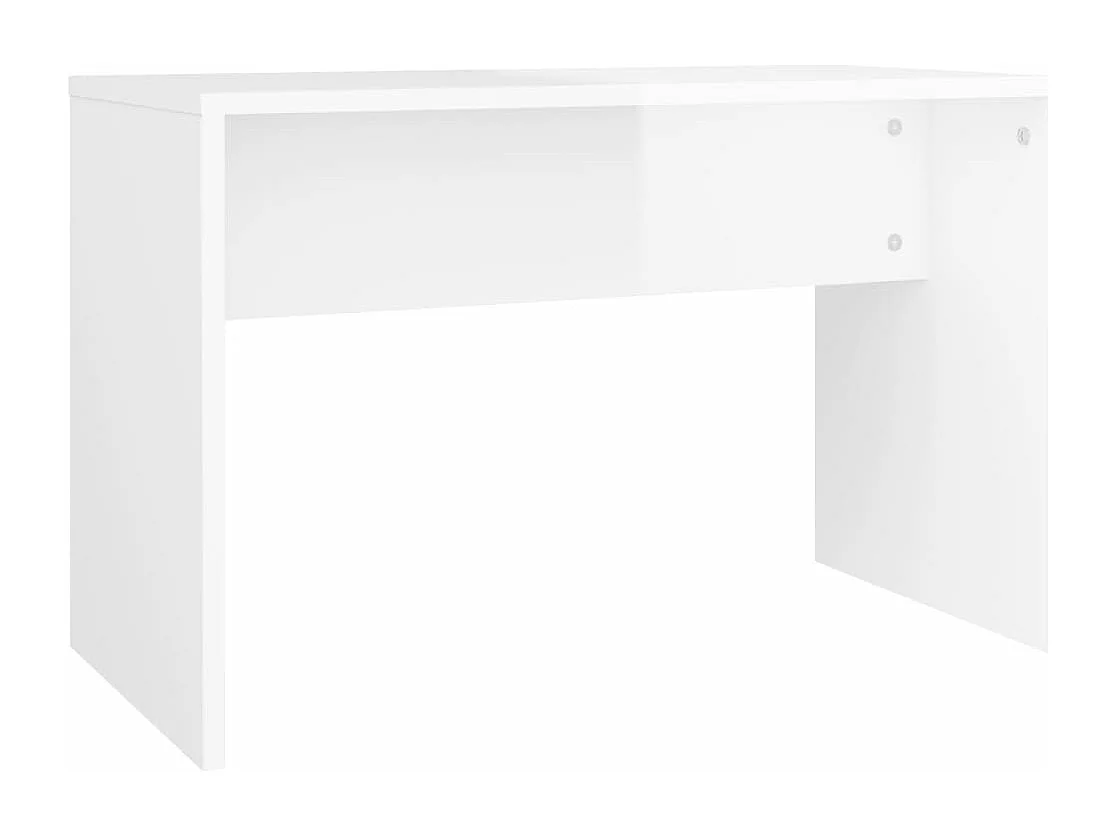 Juego de tocador con LED madera contrachapada blanco brillante