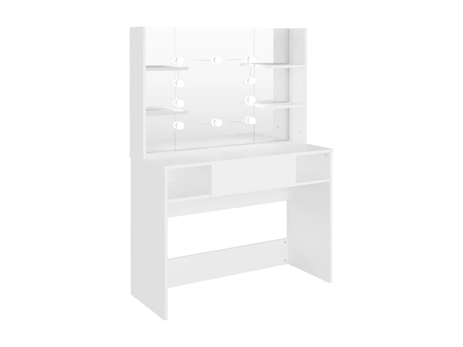 Kaptafel met LED-verlichting 100x40x135 cm MDF wit