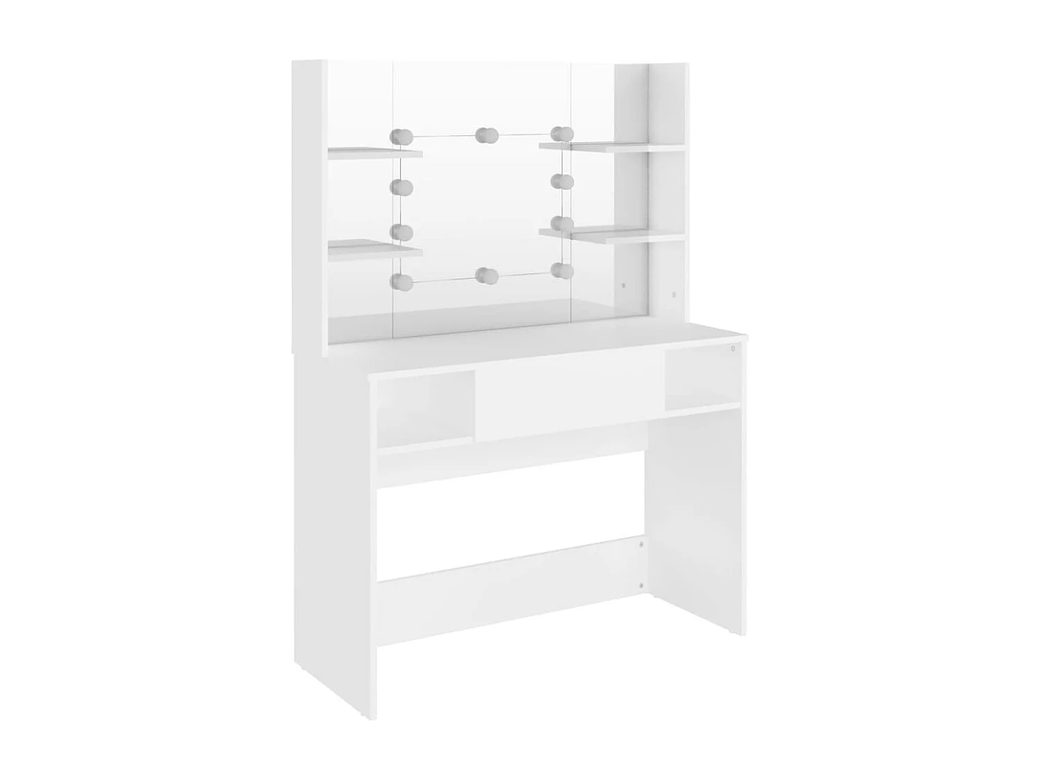 Kaptafel met LED-verlichting 100x40x135 cm MDF wit