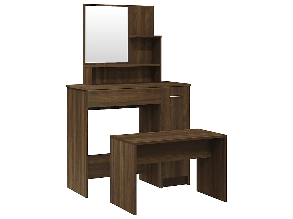 Ensemble de coiffeuse Chêne marron 86,5x35x136 cm