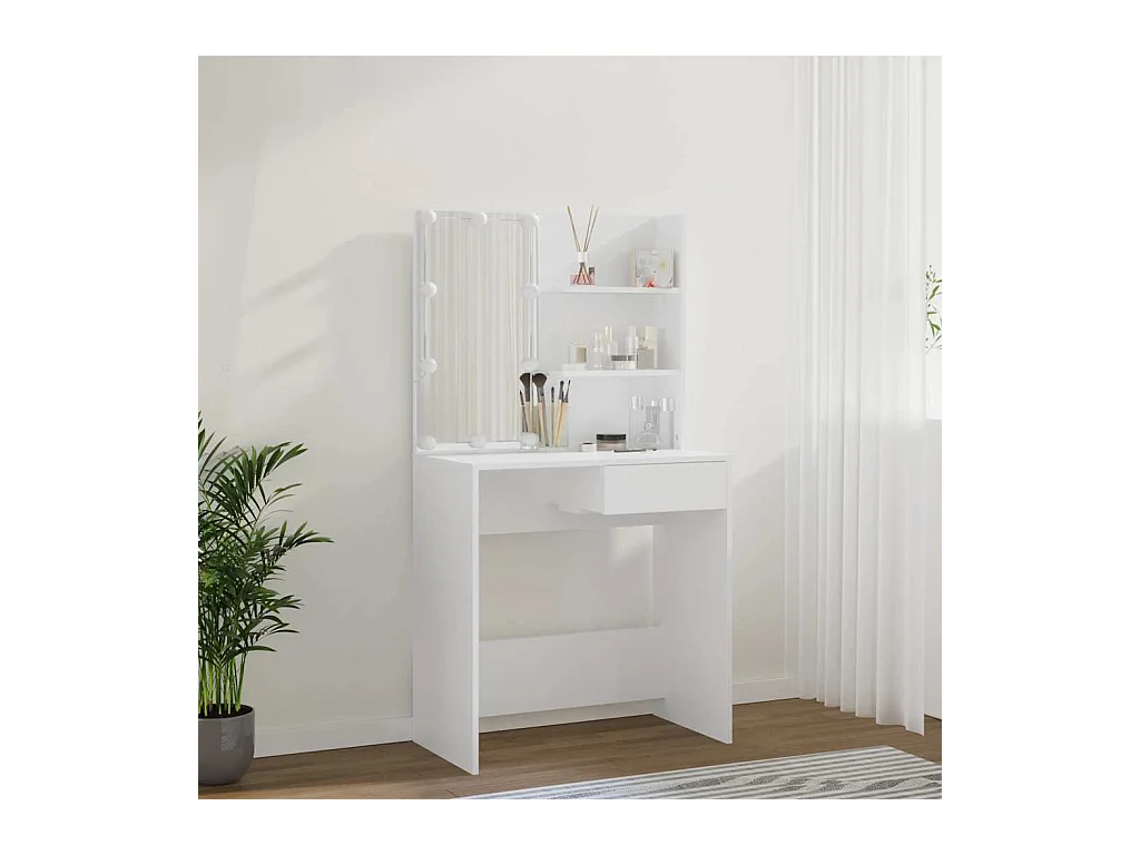 Tocador con LED blanco 74,5x40x141 cm