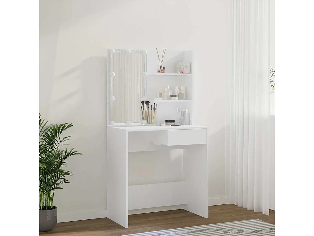 Coiffeuse avec LED Blanc 74,5x40x141 cm