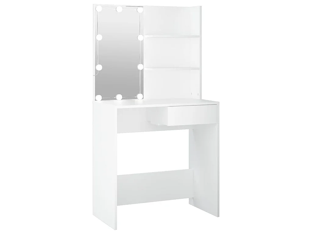 Coiffeuse avec LED Blanc 74,5x40x141 cm
