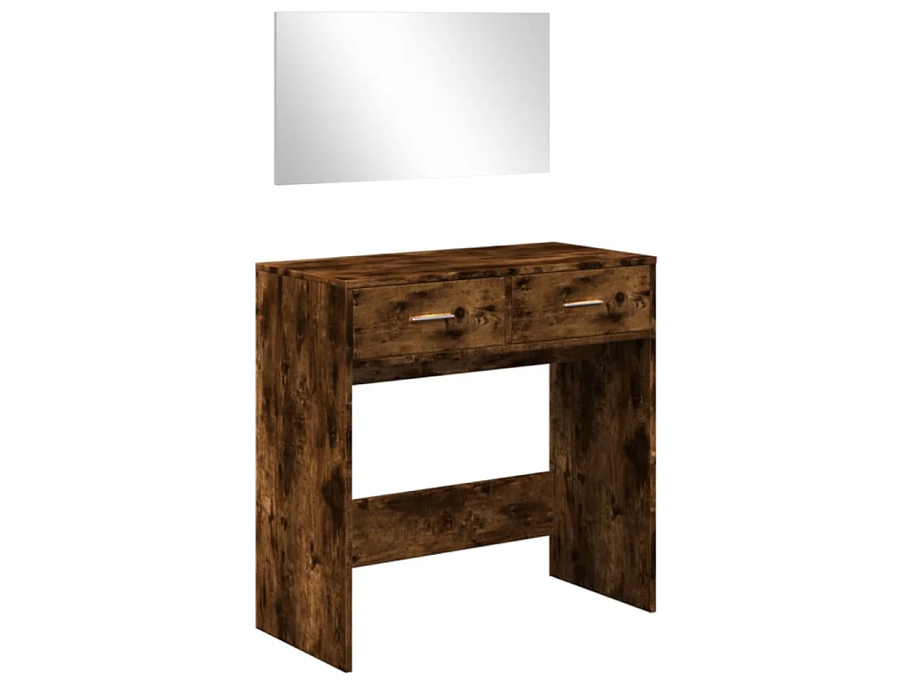 Coiffeuse avec miroir chêne fumé 80x39x80 cm
