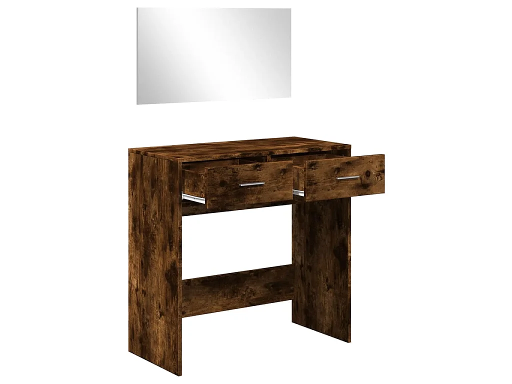 Coiffeuse avec miroir chêne fumé 80x39x80 cm