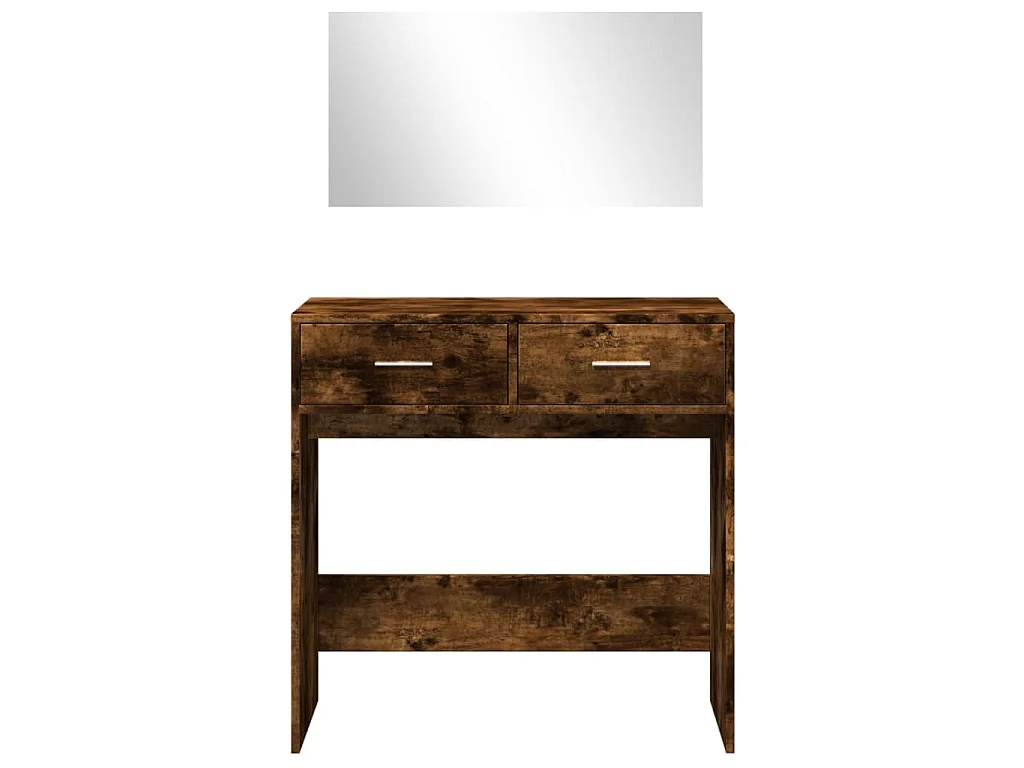 Coiffeuse avec miroir chêne fumé 80x39x80 cm
