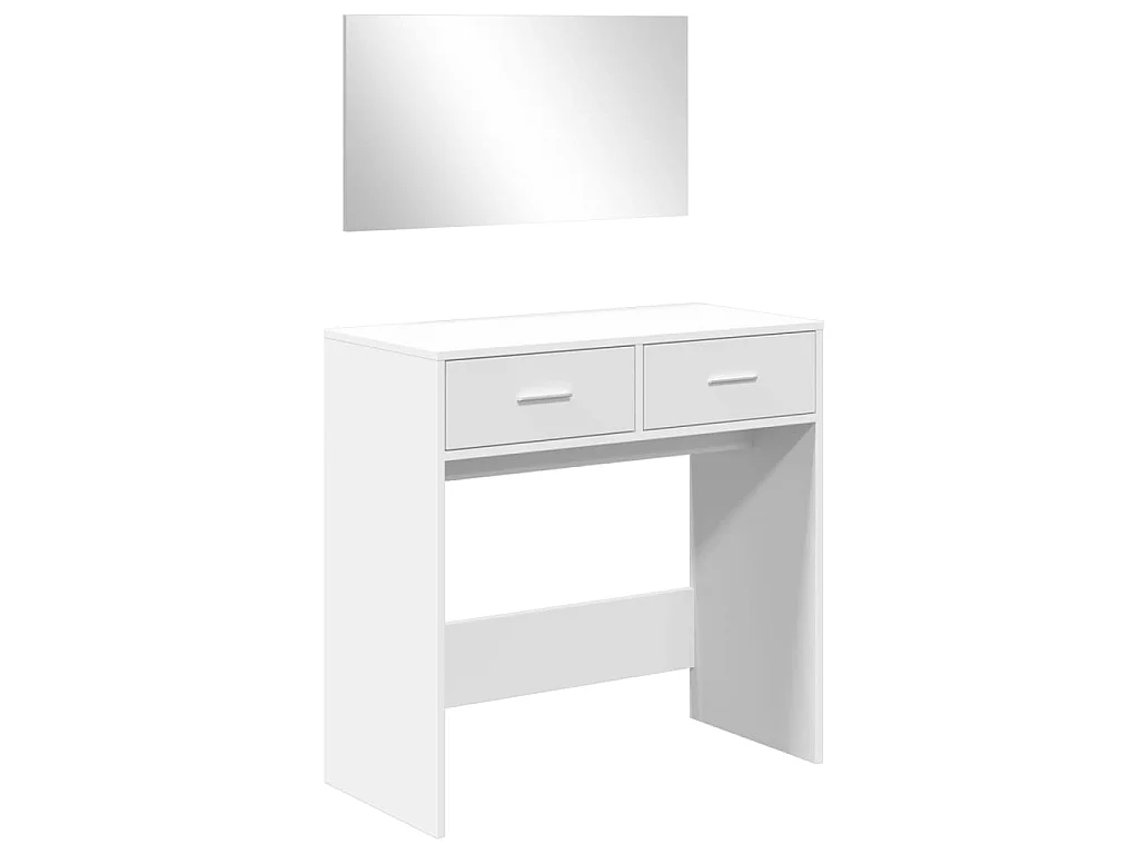 Kaptafel met spiegel 80x39x80 cm wit
