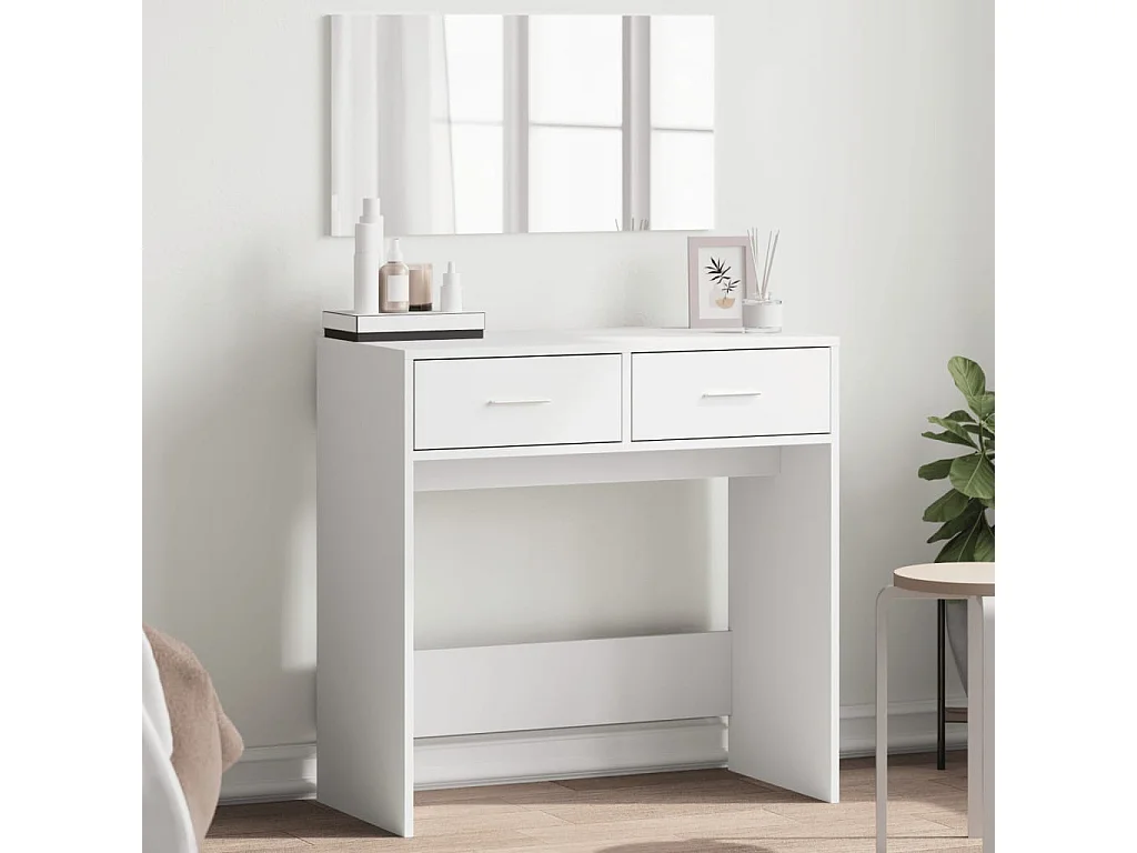 Kaptafel met spiegel 80x39x80 cm wit
