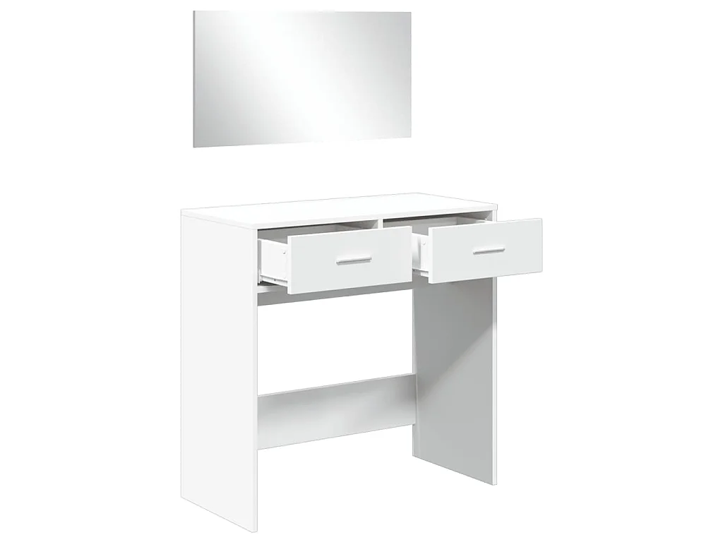 Kaptafel met spiegel 80x39x80 cm wit
