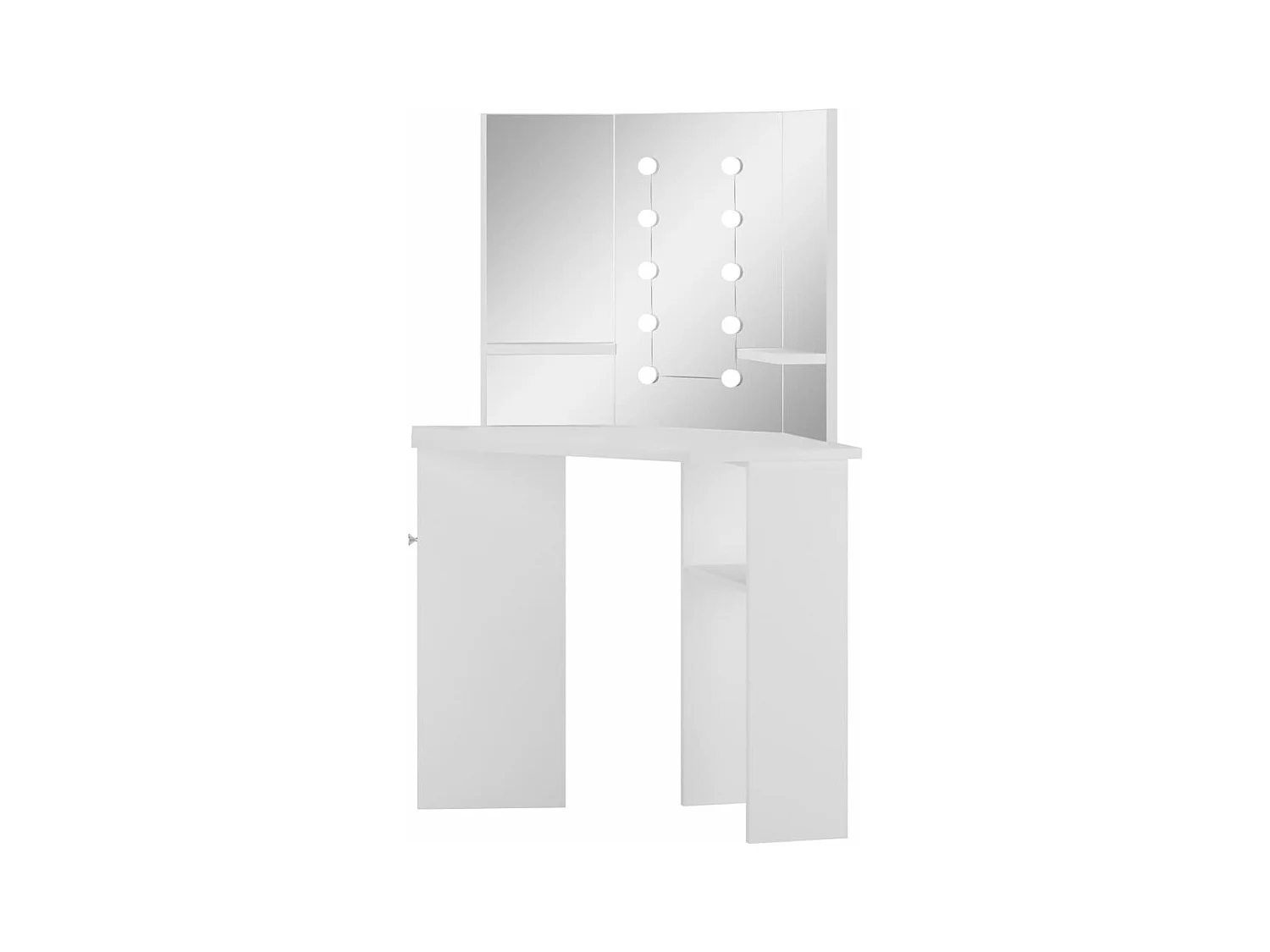 Tocador de esquina mesa de maquillaje con luz LED blanca