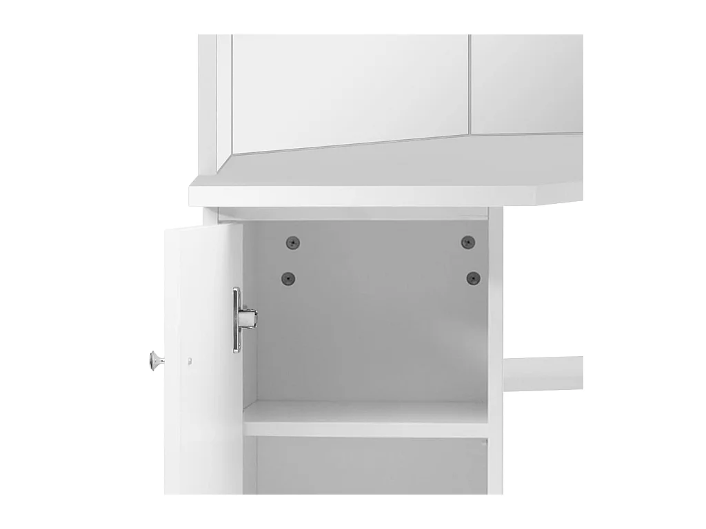 Tocador de esquina mesa de maquillaje con luz LED blanca