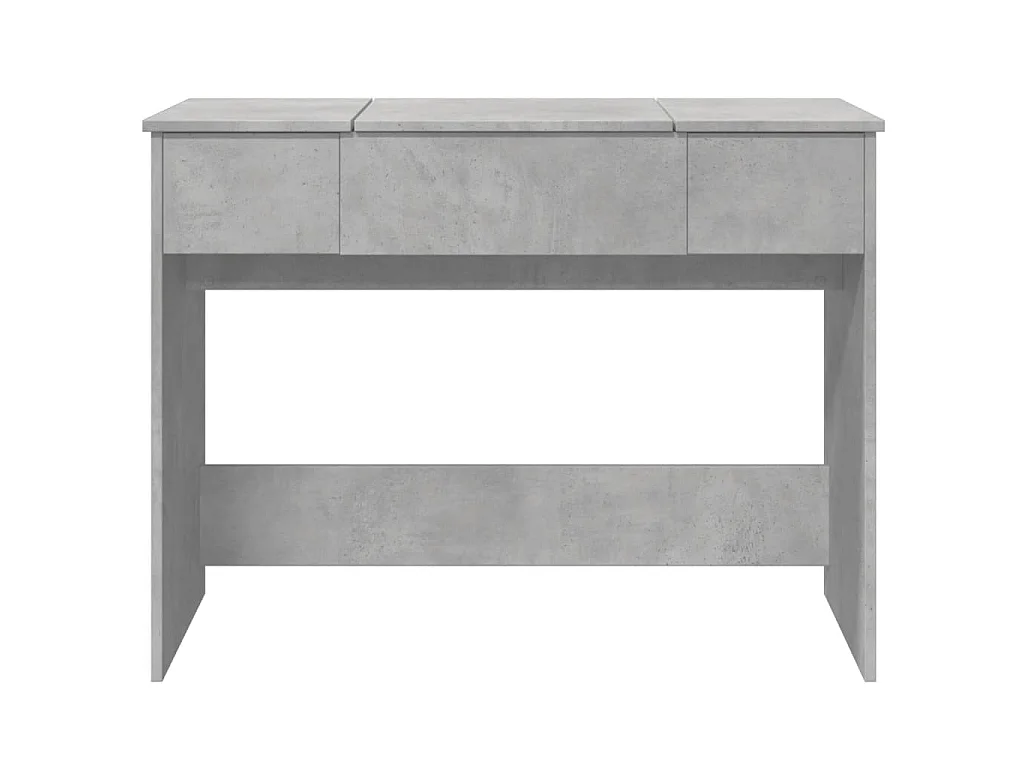 Tocador con espejo color gris hormigón 100x45x76 cm