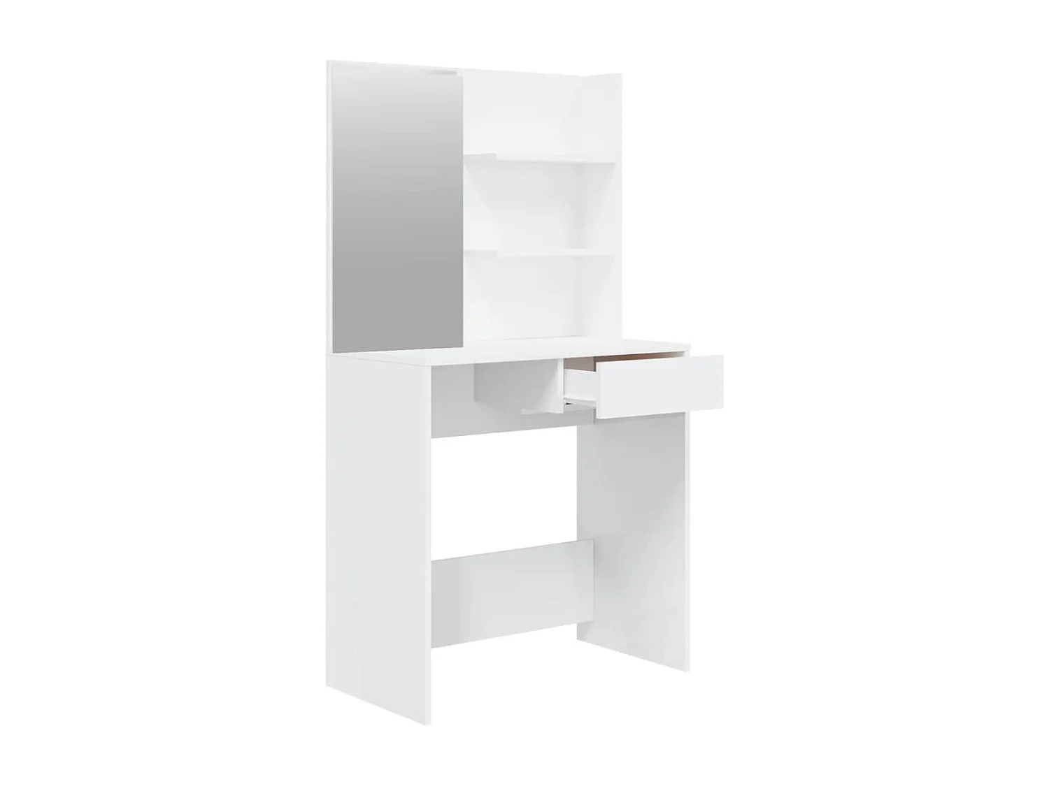 Kaptafel met spiegel 74,5x40x141 cm hoogglans wit