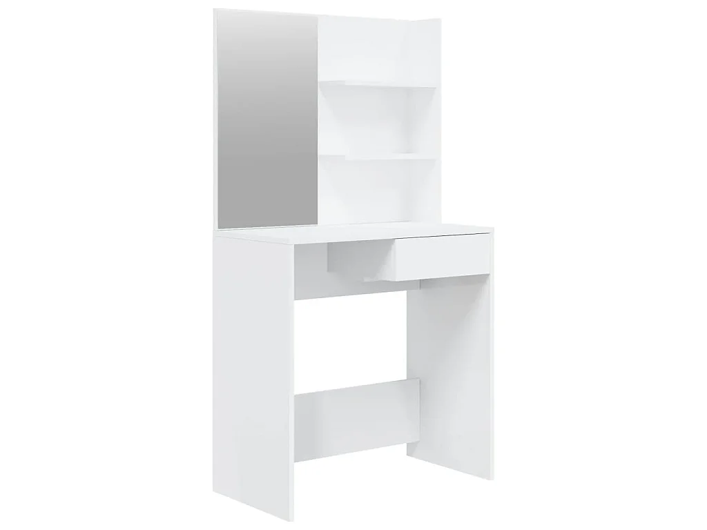 Toucador com espelho 74,5x40x141 cm branco brilhante