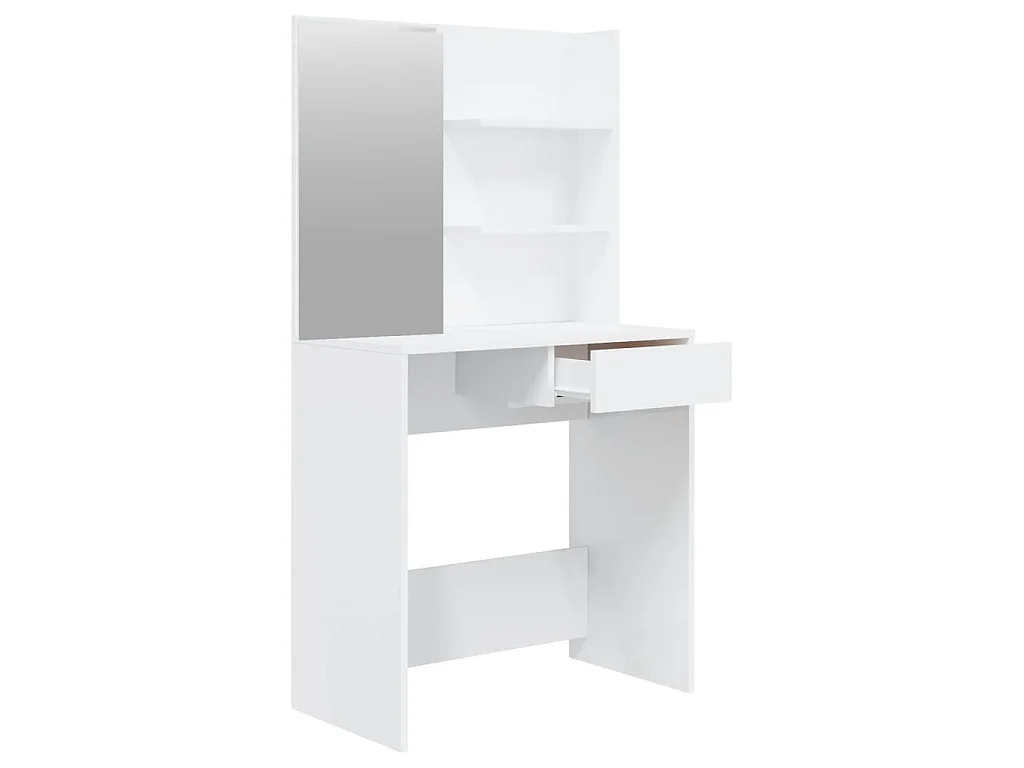 Toucador com espelho 74,5x40x141 cm branco brilhante