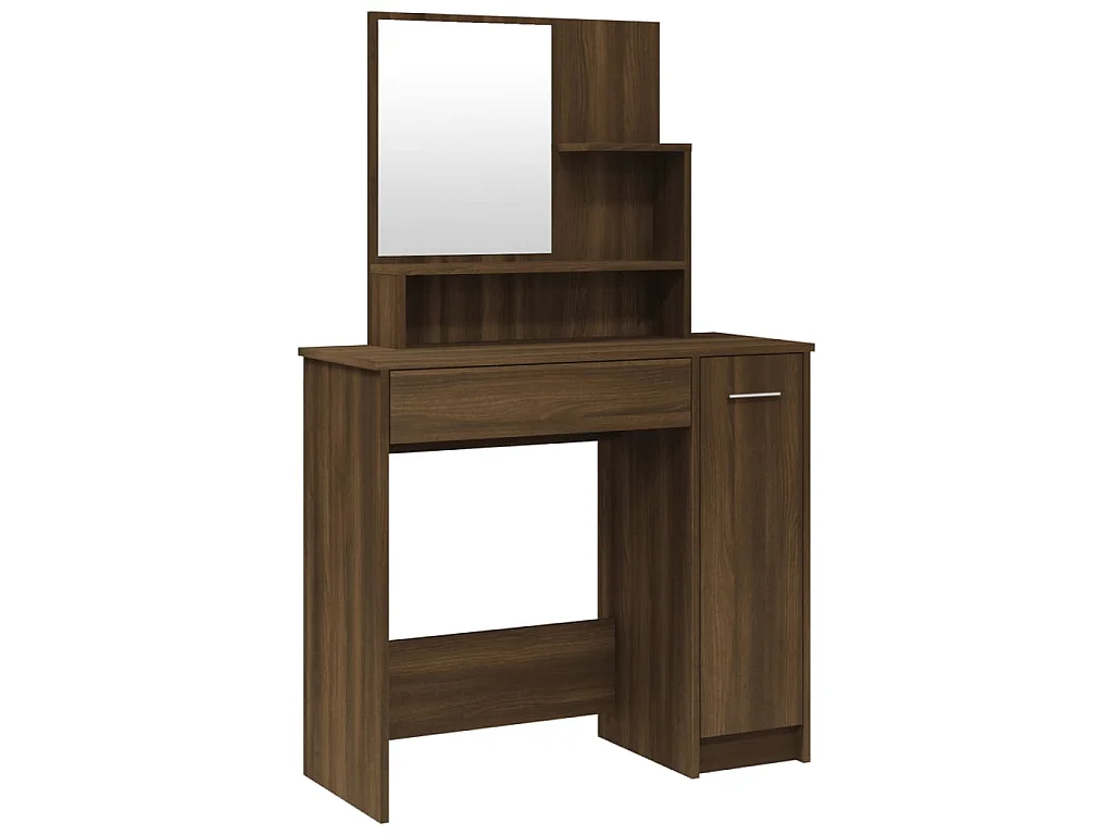 Coiffeuse avec miroir Chêne marron 86,5x35x136 cm