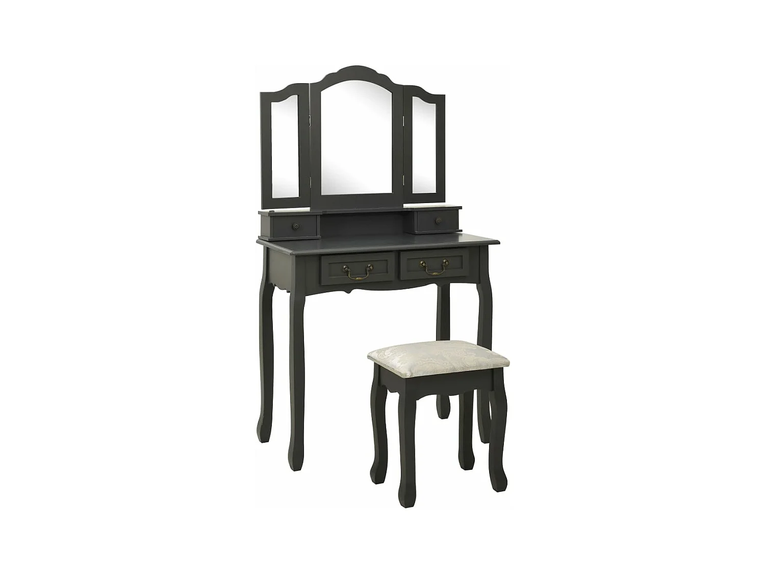 Kaptafelset met kruk 80x69x141 cm paulowniahout grijs
