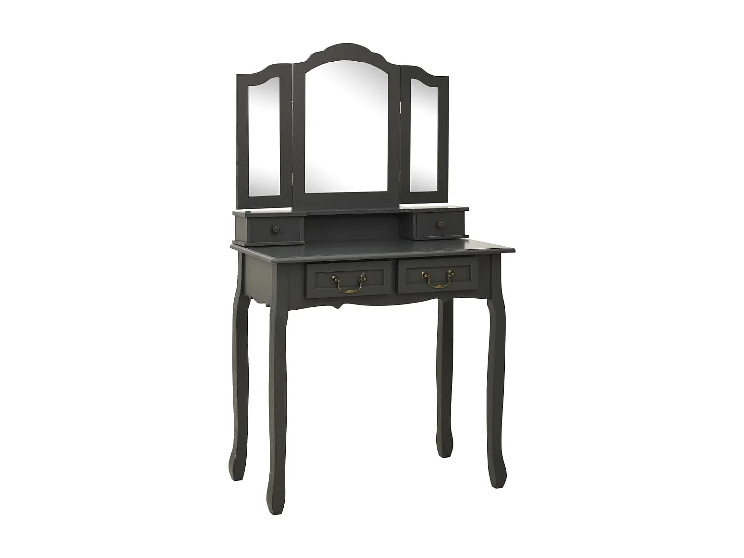 Conj. toucador com banco 80x69x141 cm madeira paulownia cinza