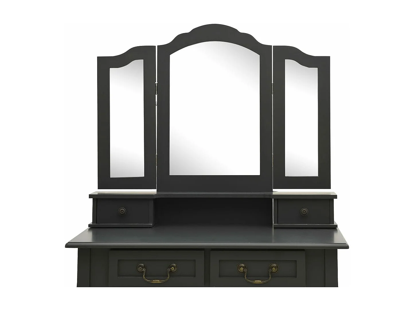 Conj. toucador com banco 80x69x141 cm madeira paulownia cinza