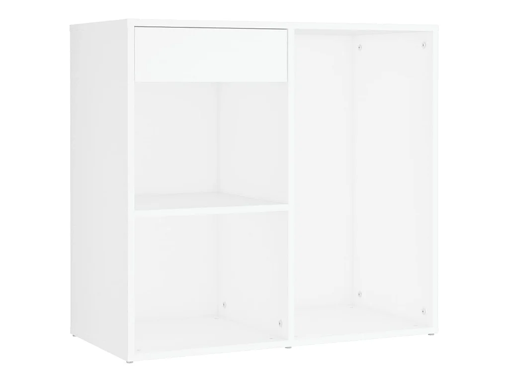 Toaletka z LED Biały z Drewna Inżynieryjnego z 2 Szafkami i Oświetleniem LED