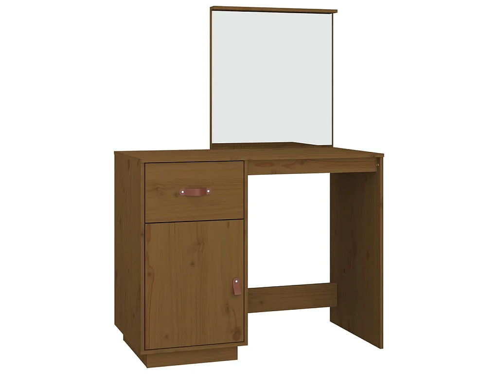 Coiffeuse Marron miel 95x50x134 cm Bois de pin massif