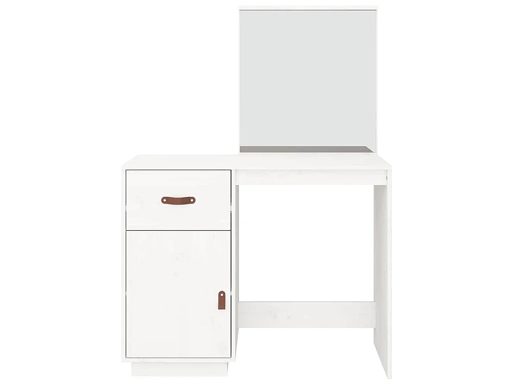 Coiffeuse Blanc 95x50x134 cm Bois de pin massif