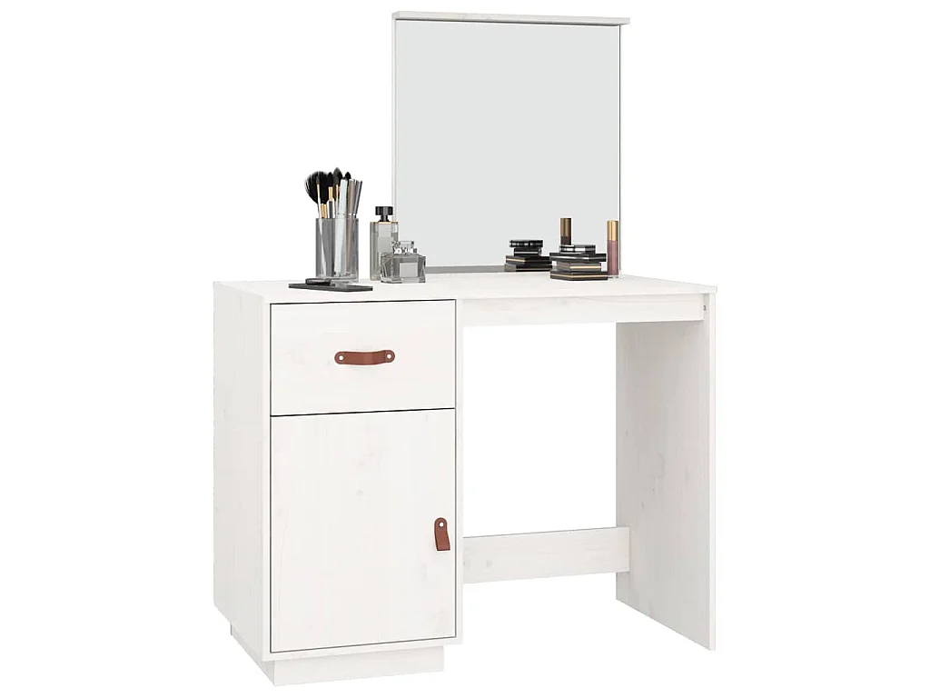 Toeletta Bianca 95x50x134 cm in Legno Massello di Pino