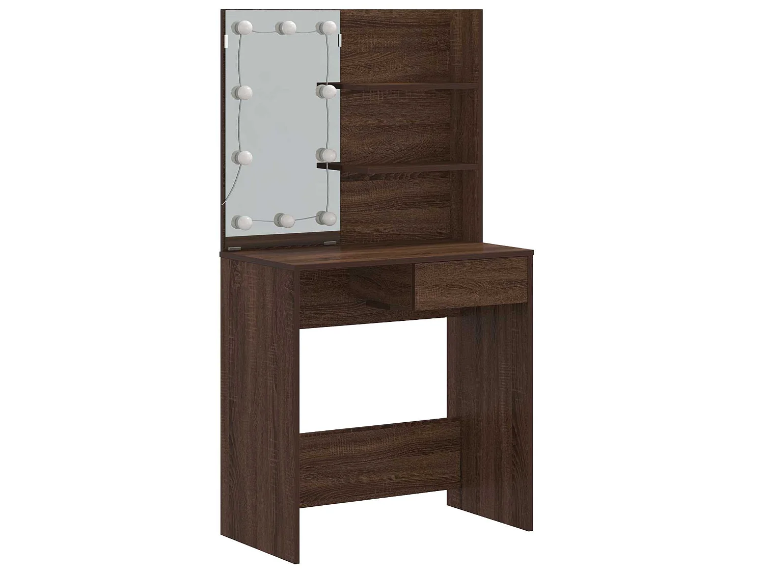 Kaptafel met LED-verlichting 74,5x40x141 cm bruin eikenkleur