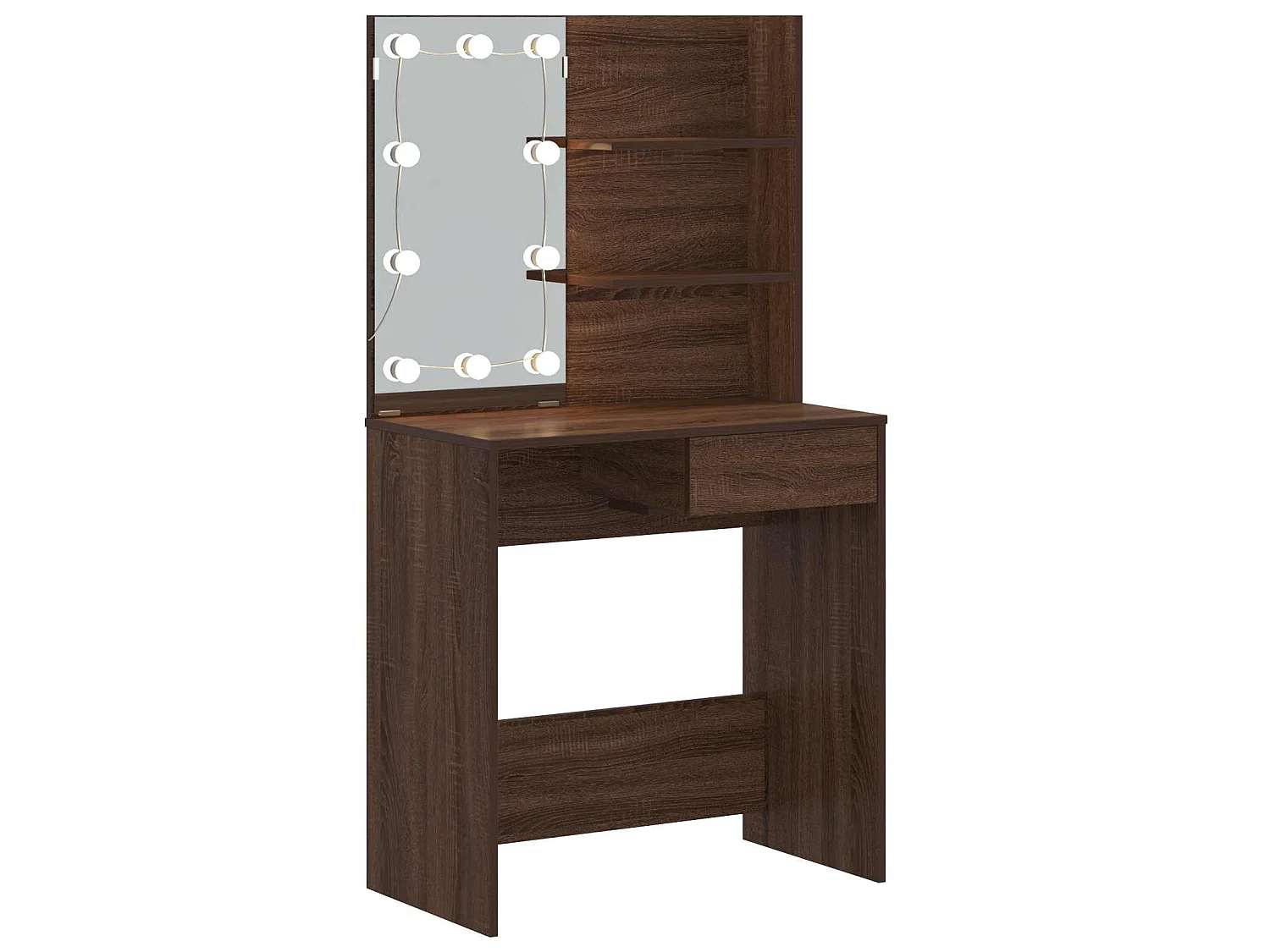 Kaptafel met LED-verlichting 74,5x40x141 cm bruin eikenkleur