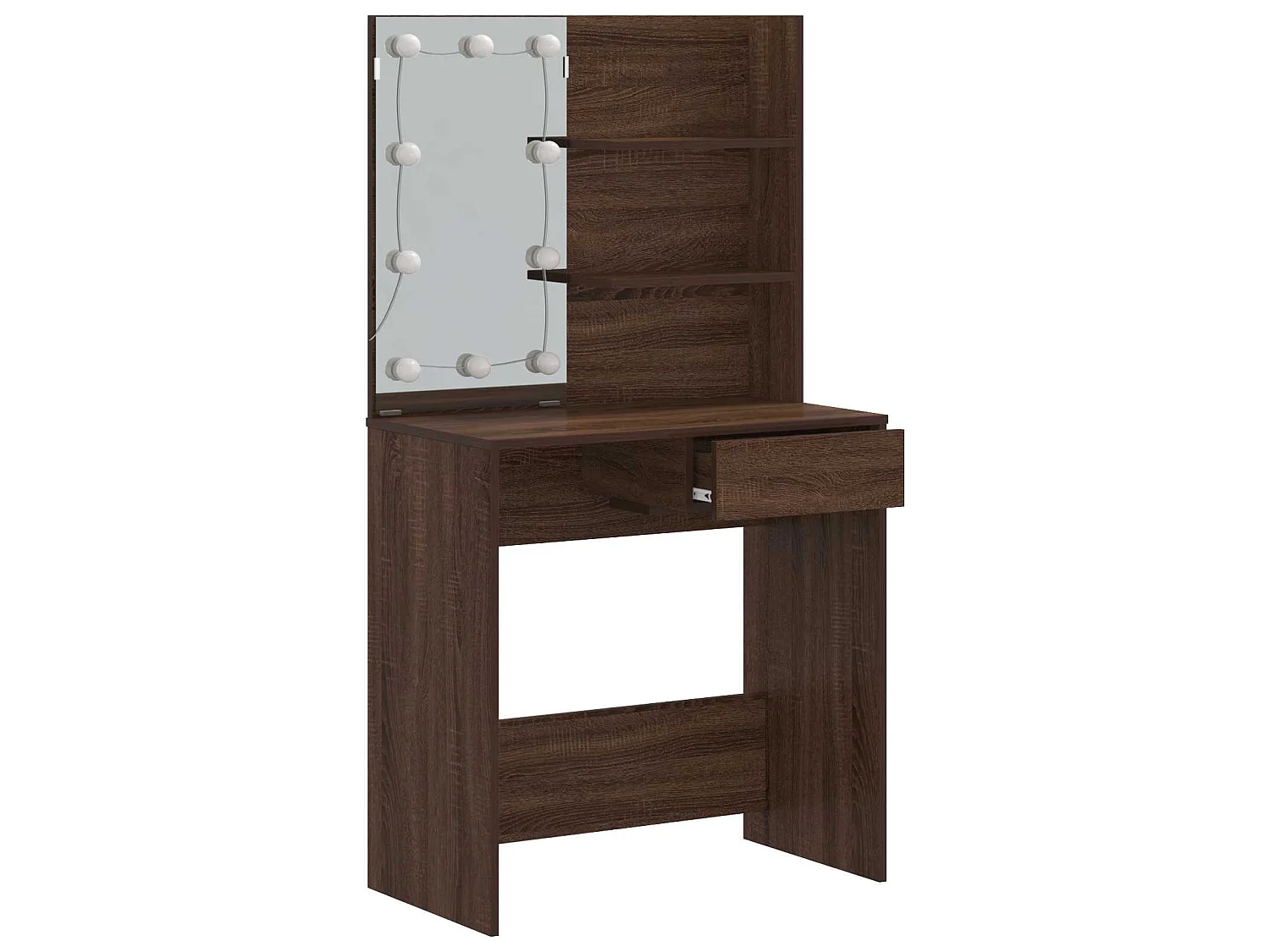 Kaptafel met LED-verlichting 74,5x40x141 cm bruin eikenkleur