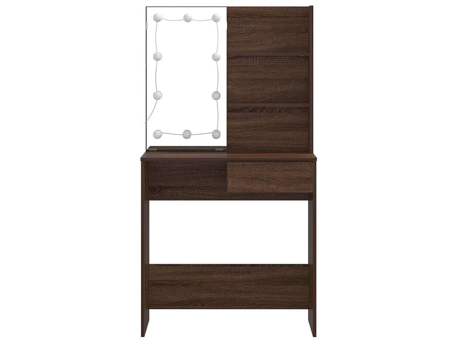 Kaptafel met LED-verlichting 74,5x40x141 cm bruin eikenkleur